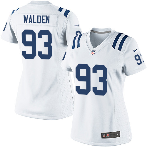 Women's Limited Erik Walden Nike Jersey White Road - #93 NFL Indianapolis Colts